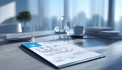 Certificat de travail suisse posé sur un bureau moderne